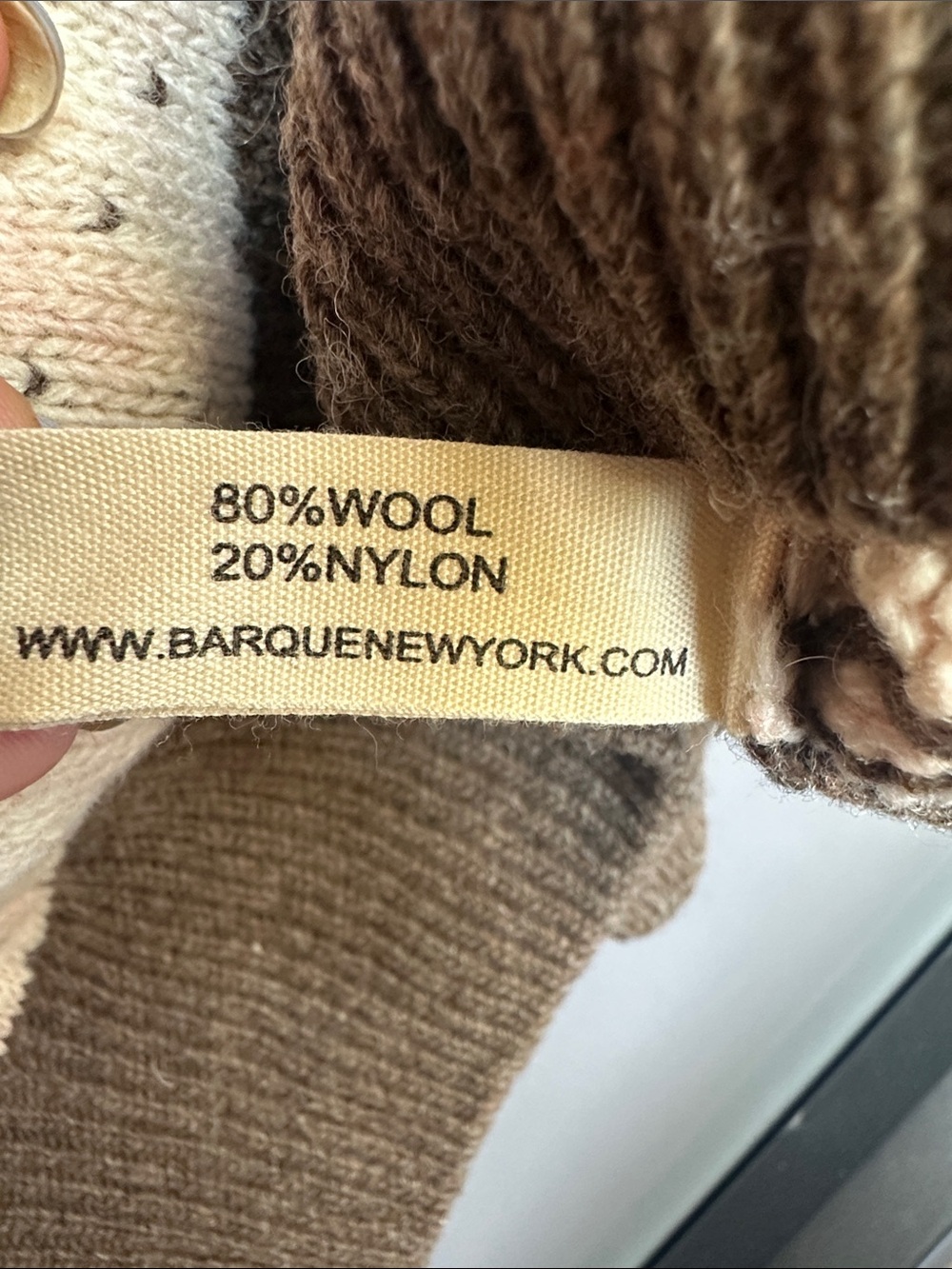 Baroque Fair Isle Crewneck Size M Tan Red Pullover Wool Nylon Sweater Preppy - Picture 4 of 7